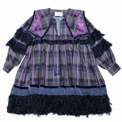 縷縷夢兎 Rurumu 19aw Angel Sailor Op Check エンジェル セーラー チェッ クワンピース ブランド古着買取 販売unstitchオンラインショップ