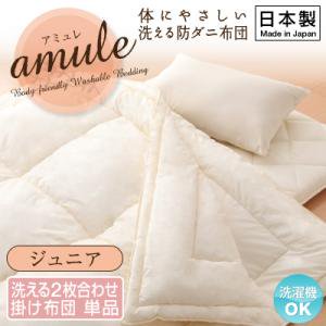 【アクフィット】洗える防ダニ布団【amule】2枚合せ掛け布団単品/ジュニア