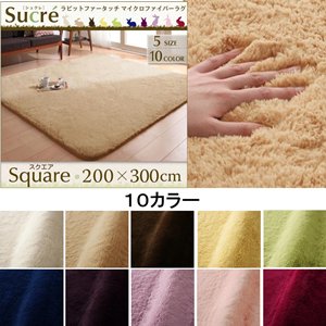 ラビットファータッチマイクロファイバーラグ【Sucre】シュクレ　スクエア(長方形)200×300cm/１０カラー