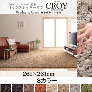 防ダニ・アレルゲン抑制ミックスシャギーラグ【CROY】クロイ/261×261cm/８カラー