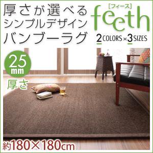 シンプルデザインバンブーラグ【feeth】フィース/厚25mmクッションラグタイプ/180×180cm/２カラー