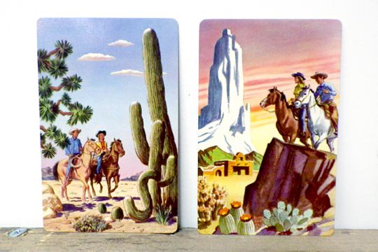 ビンテージ オールド トランプ カード サボテン ウエスタン デザイン イラスト シングル２枚セット 通販ページ