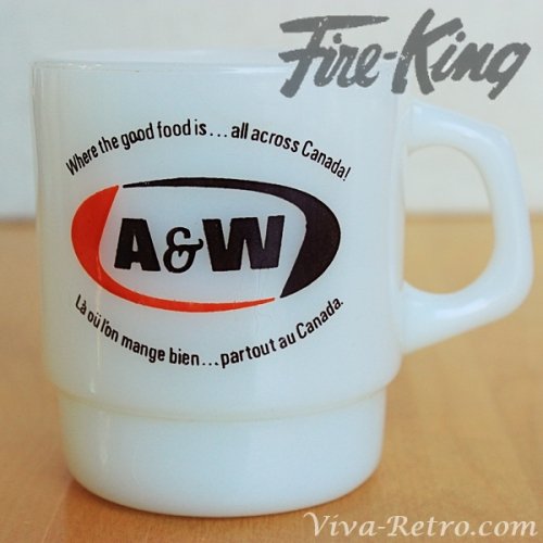 A W カナダ 英語 フランス語 ビバ レトロ Fire King Pyrex Milk Glasses And More