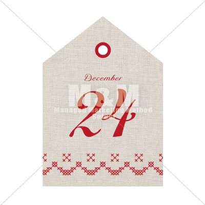 カード素材 クロスステッチ クリスマスミニカード05 24 プレーンベージュ レッド レッド M M Collection