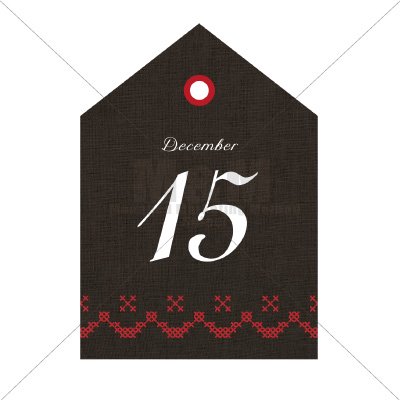 カード素材 クロスステッチ クリスマスミニカード06 15 ブラック レッド ホワイト M M Collection