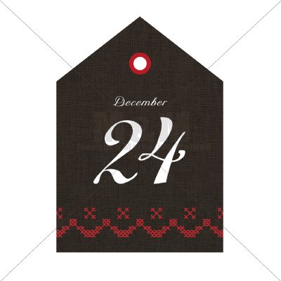 カード素材 クロスステッチ クリスマスミニカード06 24 ブラック レッド ホワイト M M Collection
