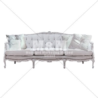 イラスト素材 Furniture 家具 エレガントな白いソファとクッション M M Collection