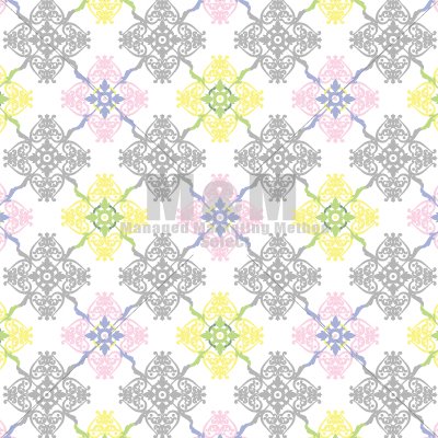 パターン素材 ダマスクf 003 ホワイト フェアリーゴールド ピクシーローズ M M Collection