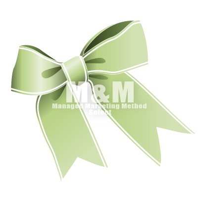 イラスト素材 Ribbon リボン 淡いグリーンのリボン M M Collection