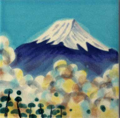 豪華手描き絵陶版　富士山
