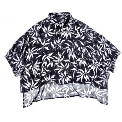 ヴィンテージ S/S レーヨン シャツ【Late-1980's~】ショートレングス リメイク【Blak Leaf】