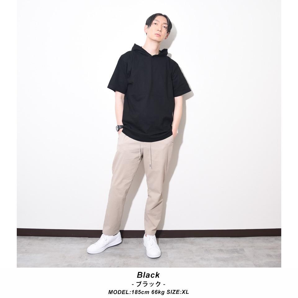 Tシャツ素材の半袖パーカー プルオーバーパーカー (Printstar