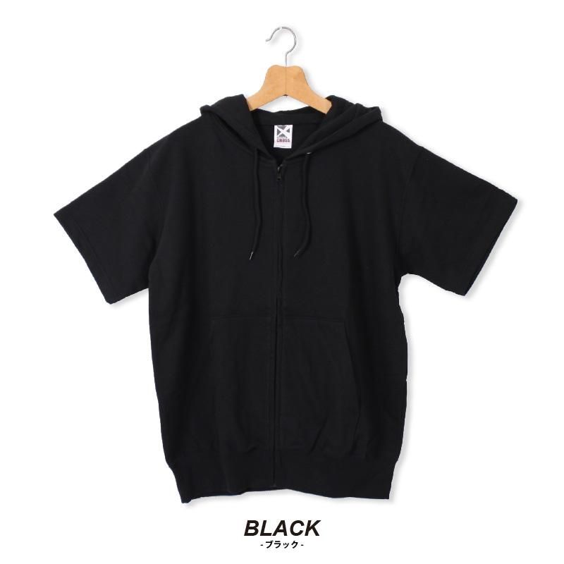 エイチナオト 半袖パーカー 黒 半袖パーカー メンズ トップス Tシャツ 夏パーカー 半袖 通勤