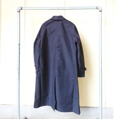 【新品】  BONCOURA / ボンクラ | ブラックモールスキン ステンカラー ロングコート | 36 | Black | メンズ