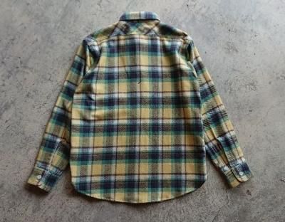 Boncoura・ボンクラ】ヘビーネル ワークシャツ YELLOWチェック
