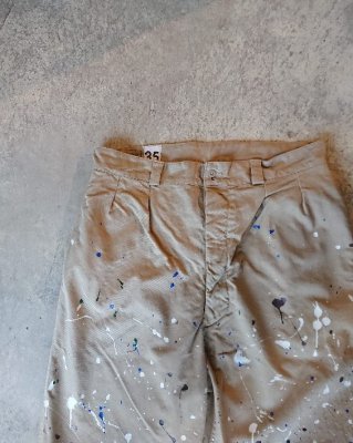 DEADSTOCK】FRENCH ARMY M52 CHINO TROUSERS PAINT - JAM - 茨城県