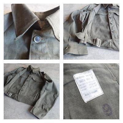 DEADSTOCK】50s BRITISH ARMY GREEN DENIM BATTLEDRESS JACKET