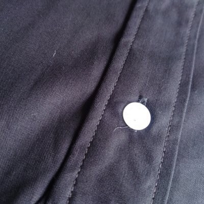Boncoura・ボンクラ】バンドカラーシャツ ポプリン ブラック