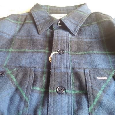 Boncoura・ボンクラ】ヘビーネル ワークシャツ ネイビーチェック