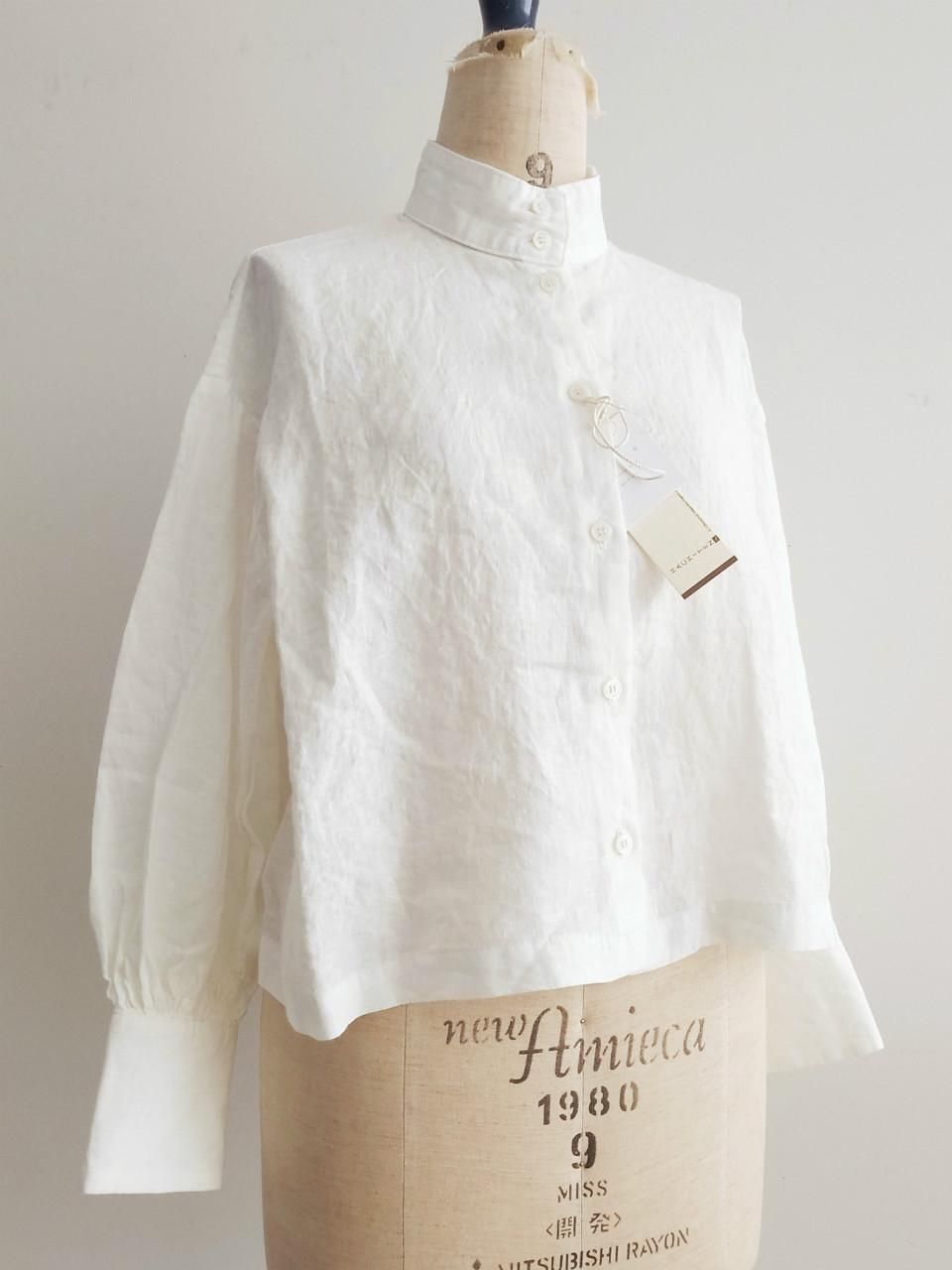 リネン スタンドカラーシャツ SETTO LINEN OKKAKE SHIRT