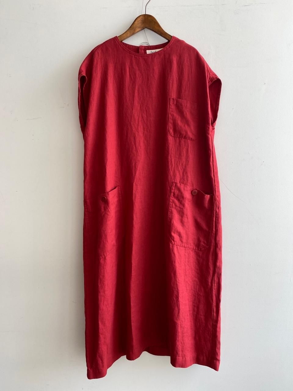 SARAHWEAR リネンツイルクルーネックドレス C71071 HACHITEN