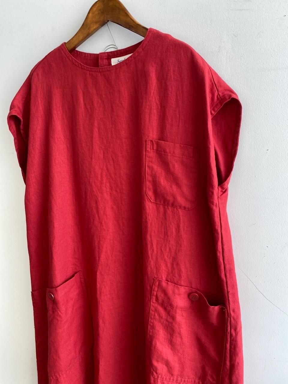SARAHWEAR リネンツイルクルーネックドレス C71071 HACHITEN