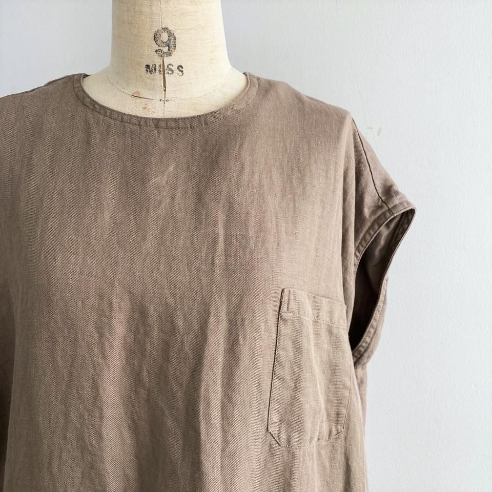 SARAHWEAR リネンツイルクルーネックドレス C71071 HACHITEN