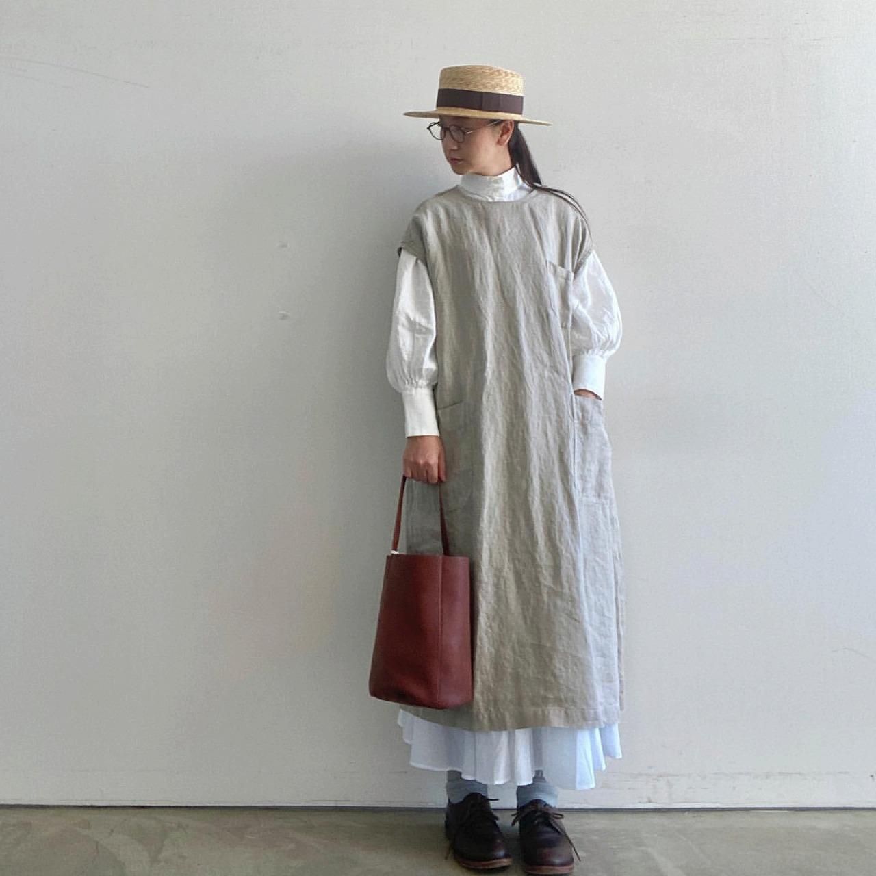 SARAHWEAR リネンツイルクルーネックドレス C71071 HACHITEN