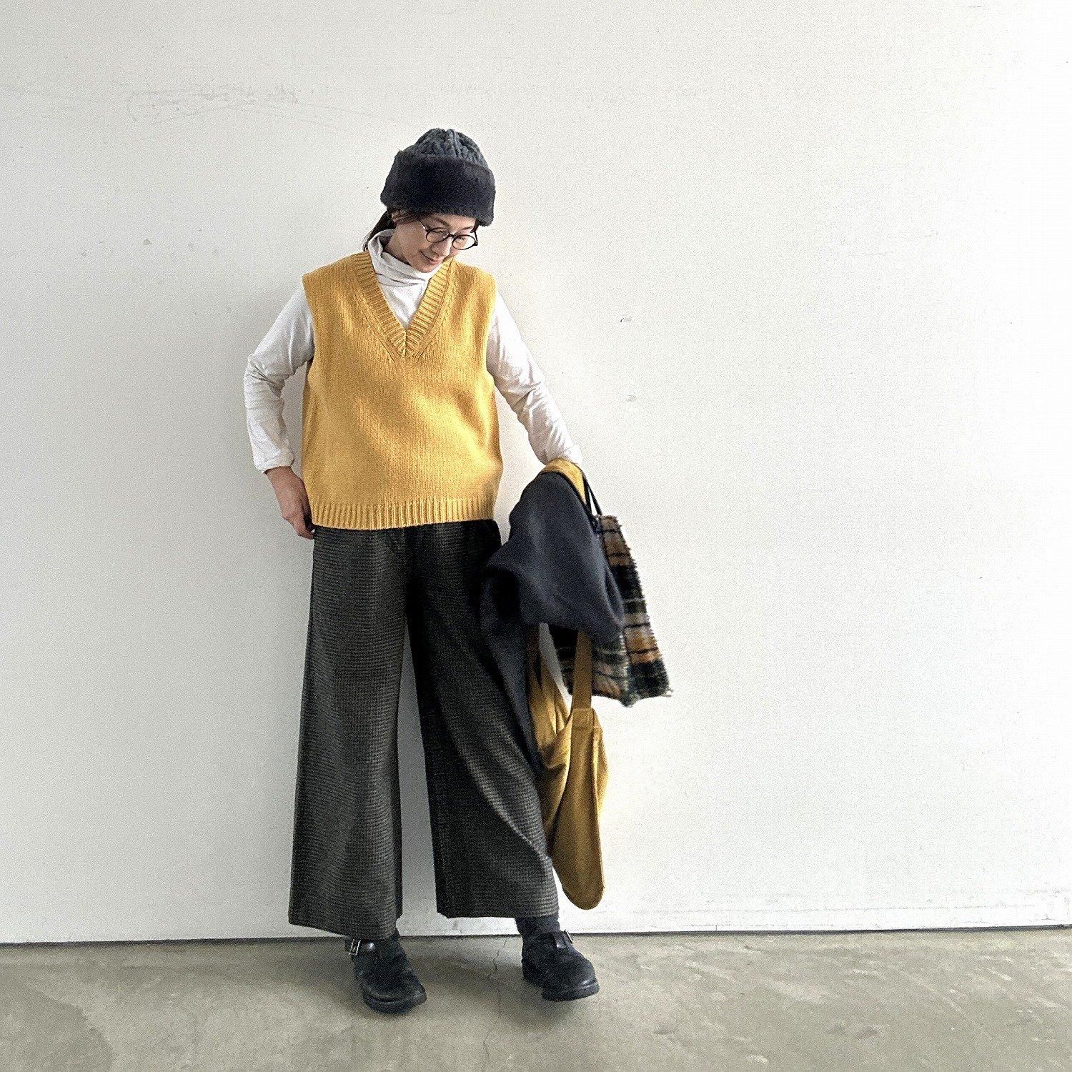 mao made ツィードライクチェックパンツ 041301 HACHITEN