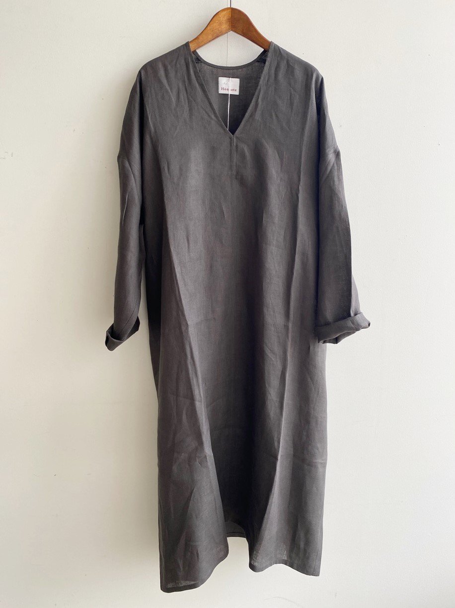 Honnete ロングスリーブvネックワンピース Ho 21ss Op23 Hachiten Hachiten ハチテン はちてん Honnete ロングスリーブvネックワンピース Ho 21ss Op23 Hachiten Hachiten ハチテン はちてん