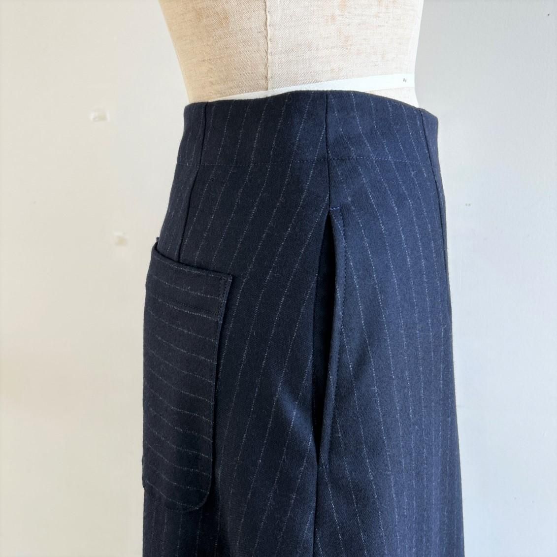 SARAHWEAR ストライプフェイクラップスカート C21727 HACHITEN