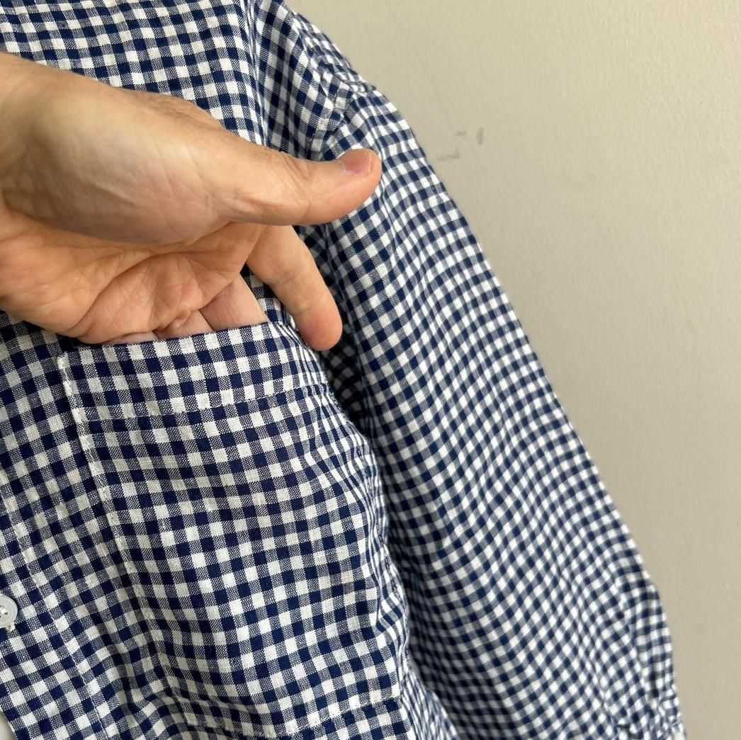 D.M.G ナチュラルリネンシャツ ギンガム＆ストライプ 16-0727L