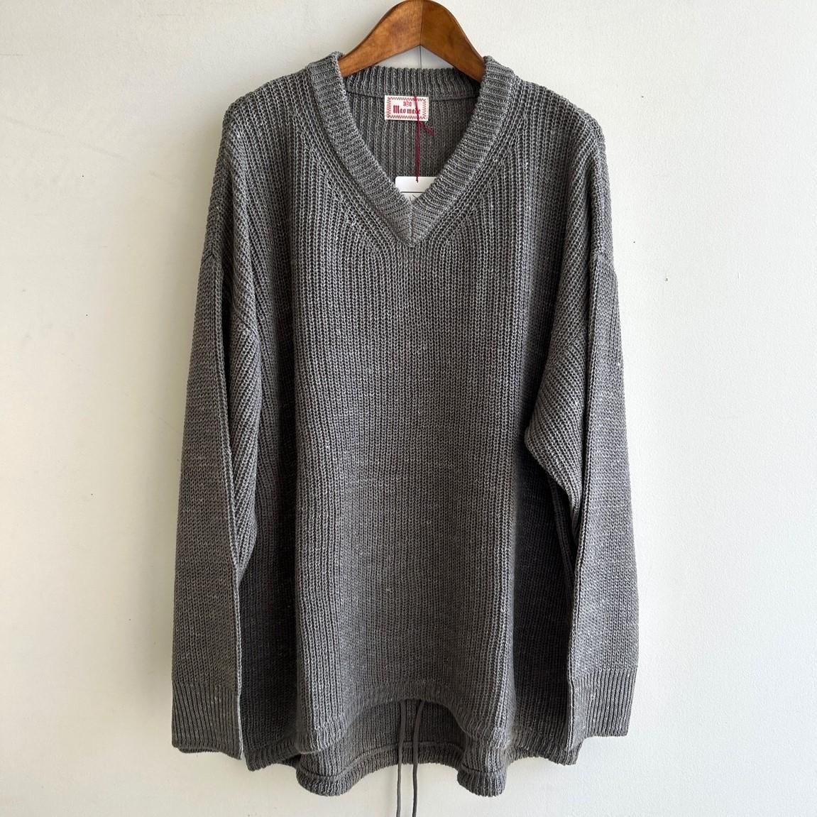 mao made 浅Vネック裾ドロストゆるっとプルオーバー 341114 セーター ニット 23AW グレー レディース マオメイド【中古】5-0426M∞ mao made 浅Vネック裾ドロストゆるっとプルオーバー 341114