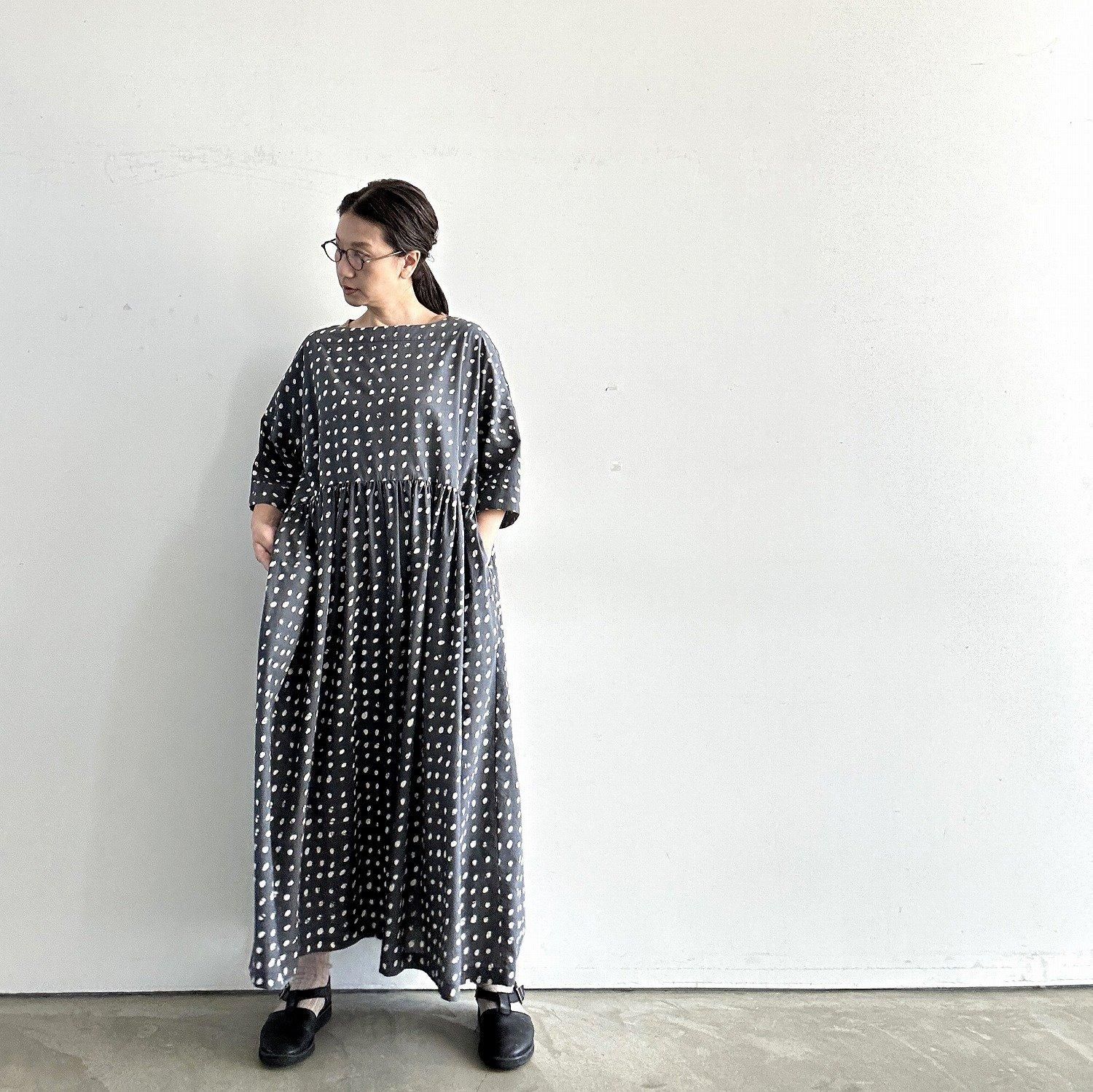 好きに FACTORY 24SS-D-14 ペルー綿ドット柄ギャザーワンピース その他