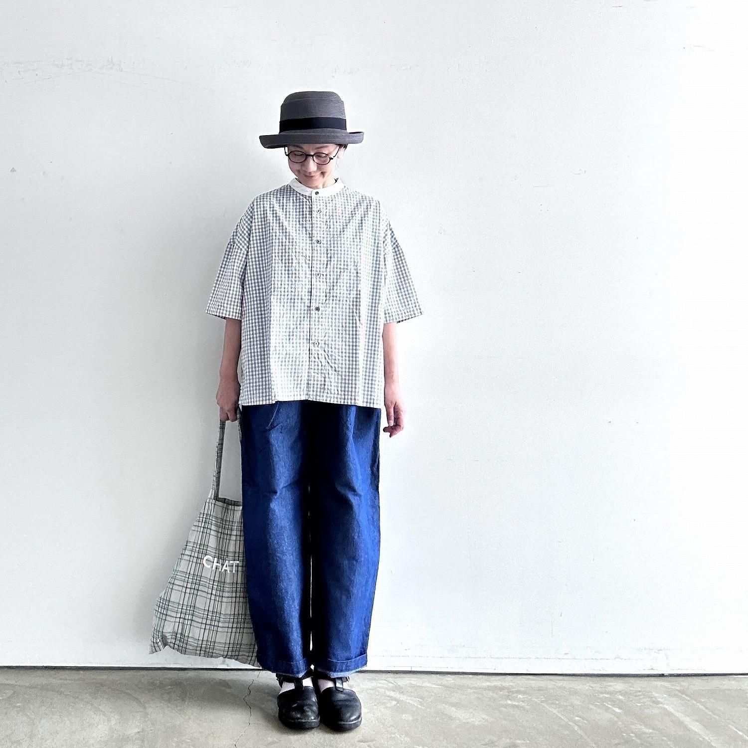 新品 TRAVAIL MANUEL コットンリネン デニムバームパンツ イージー TRAVAIL MANUEL｜コットン リネン デニム バーム パンツ 5048-nk