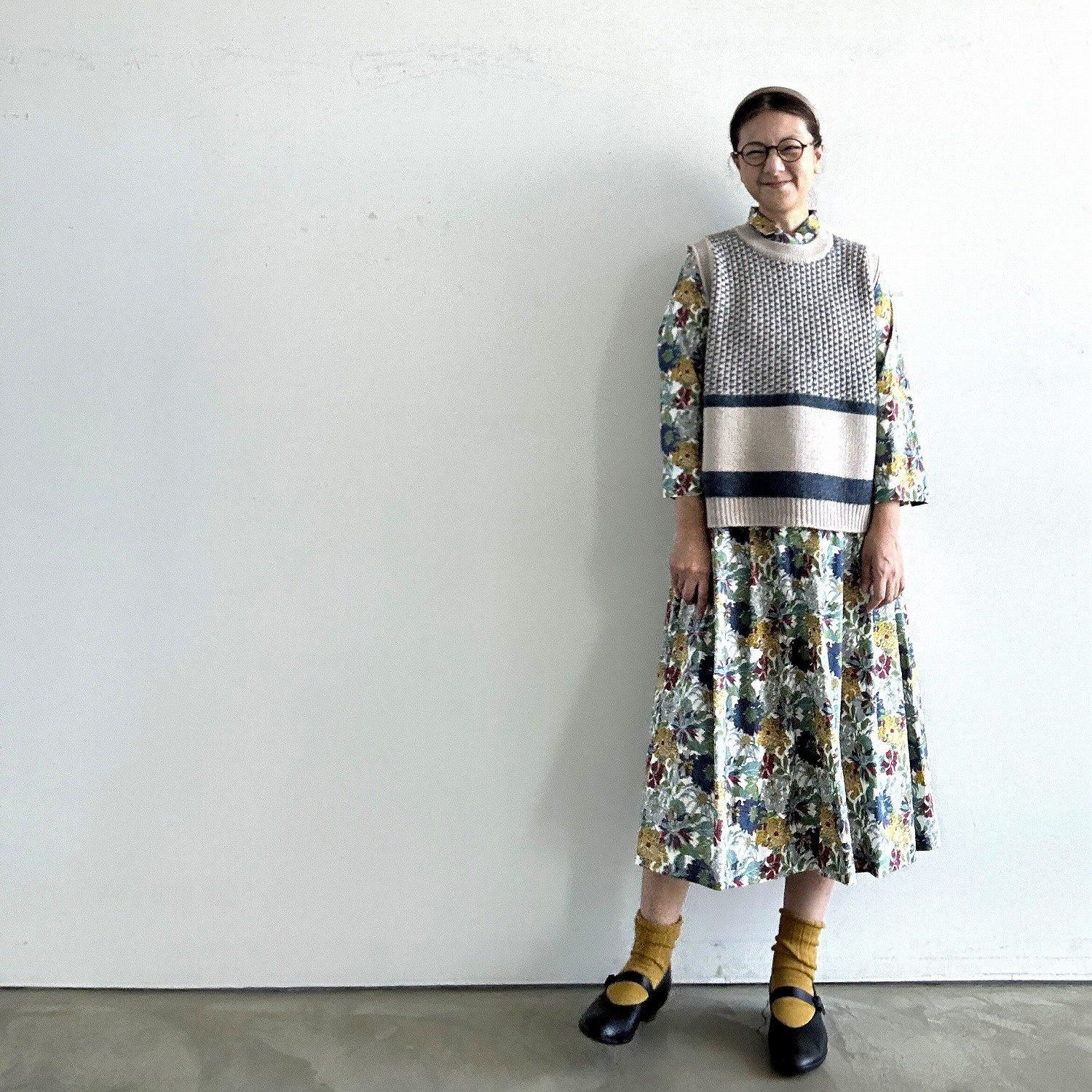 SARAHWEAR リバティオープンカラードレス Ellie ”Angelica Garla