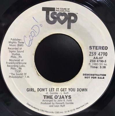 GIRL DON'T LET IT GET YOU DOWN - Jammers Record | ジャマーズレコード