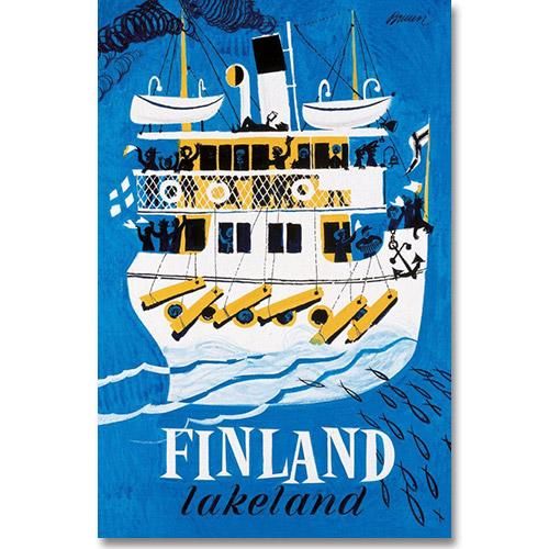 北欧ビンテージポスターデザイン「COME TO FINLAND/SWEDEN