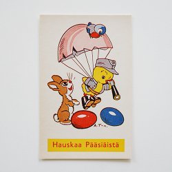 Hauskaa Paasiaista - ヴィンテージのイースターカード