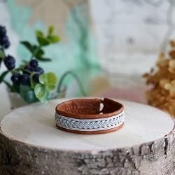 サーミブレスレット アンティークブラウン 幅2.4cm 北欧 レザー