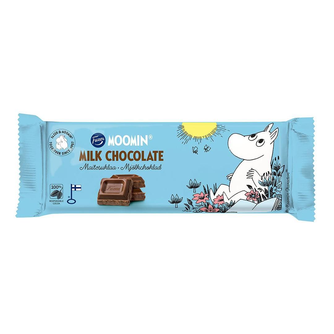 Fazer ファッツェル Moomin ムーミン ミルクチョコレート バー 68g マルカ オンラインショップへようこそ 07年より北欧のヴィンテージテーブルウェアと北欧雑貨を販売している通販サイトです 神戸 北野に実店舗がございます