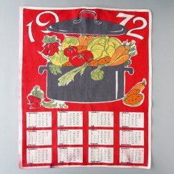 フィンランドで見つけたキッチンタオル 1972年カレンダー