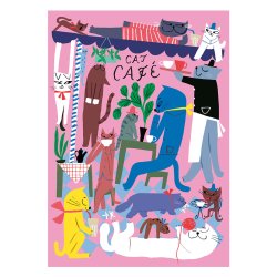 Kehvola Design / Marika Maijala [ Cat Cafe ] 50x70cm poster