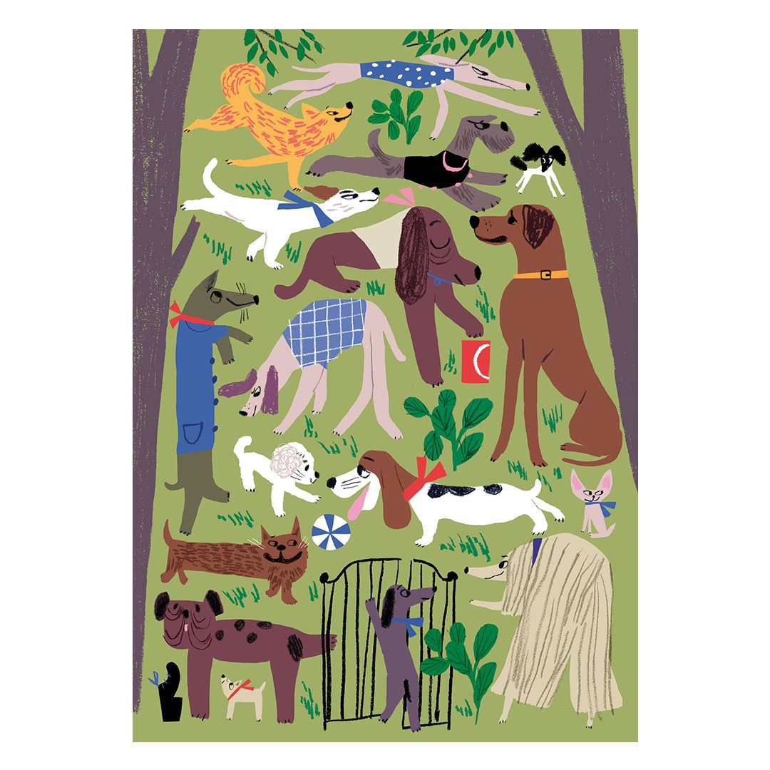 Kehvola Design / Marika Maijala [ Dog Park ] 50x70cm poster