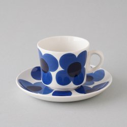 ARABIA / Esteri Tomula [ aurinko ] cup & saucer (blue)