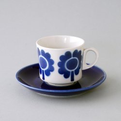 ARABIA / Goran Back [ Stencil / Miranda ] cup & saucer (blue)