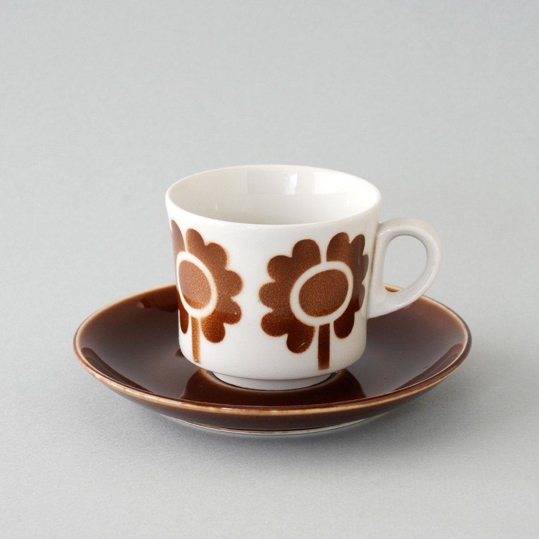 ARABIA / Goran Back [ Stencil / Miranda ] cup & saucer (brown