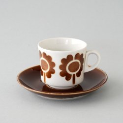ARABIA / Goran Back [ Stencil / Miranda ] cup & saucer (brown)