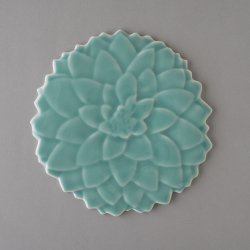 ARABIA / Fujiwo Ishimoto [ KUKKIA / Water lily ] wall plate (light turquoise)