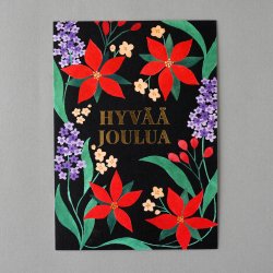 POLKA PAPER [ HYVAA JOULUA - JOULUKUKAT / アマリリス ] 箔押し postcard